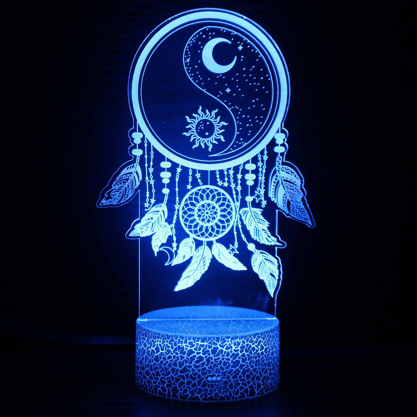 3D Small Night Lamp LED Colorful Touch Remote Control Vision Lamp USB Bedside Table Lamp