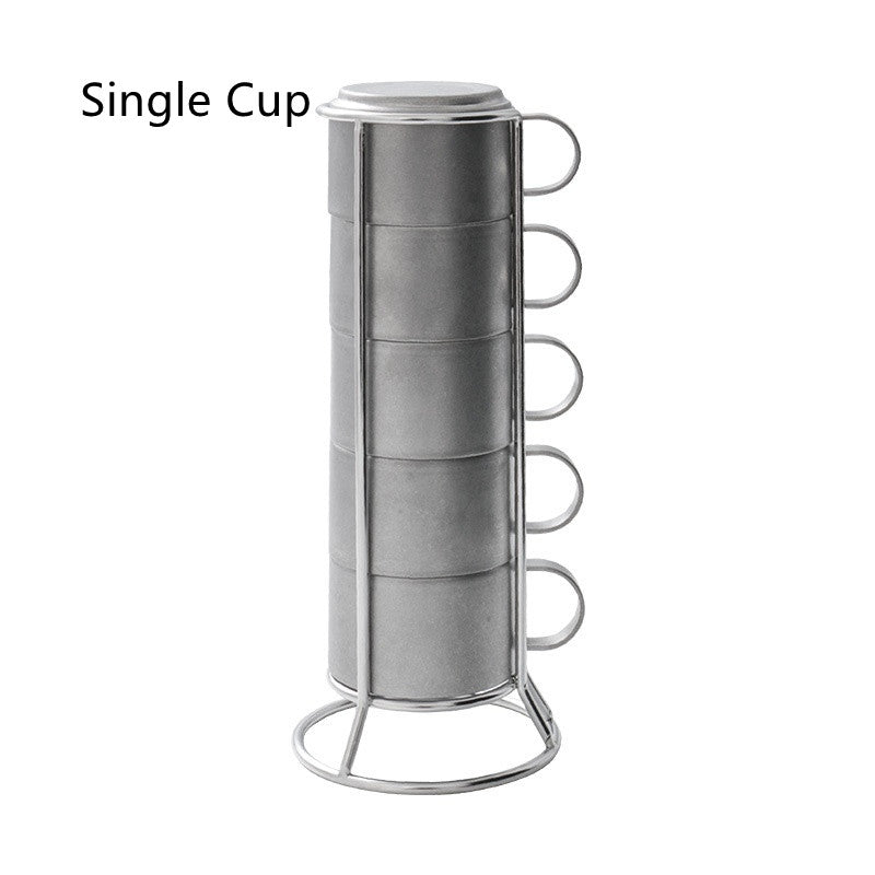 Outdoor Stainless Steel Double-deck Cup Heat Insulation Anti-scald Coffee Cup