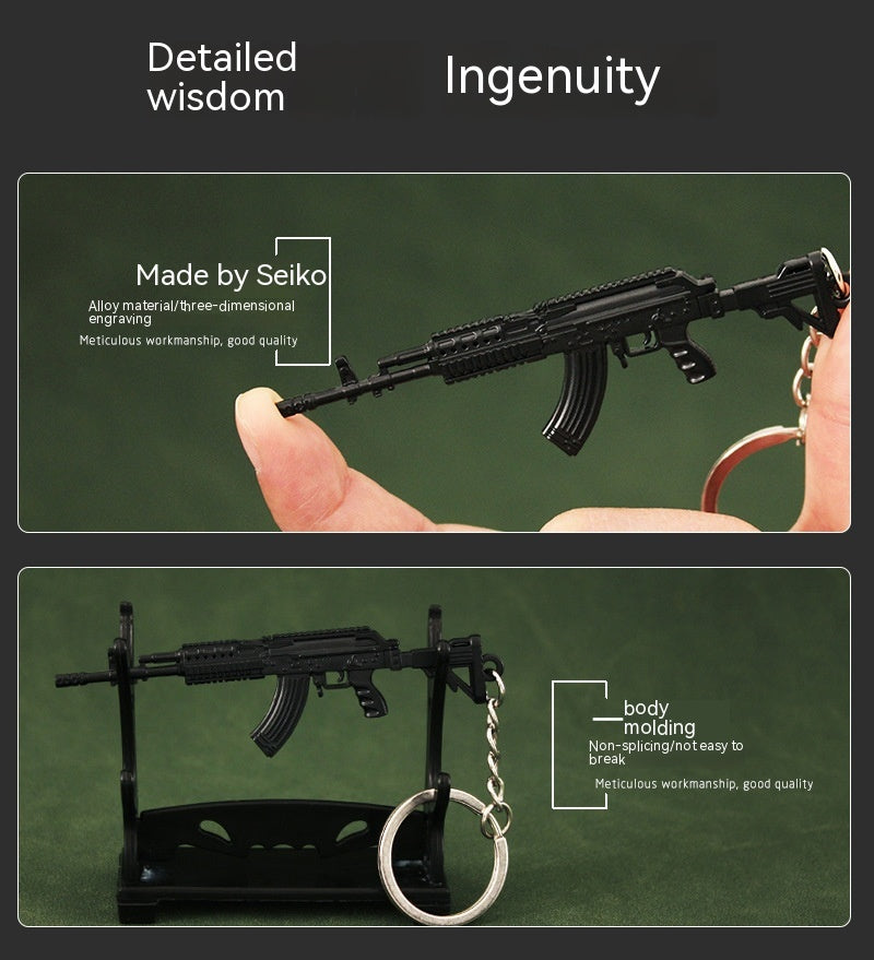 Mini Weapon Keychain M762 Toy Gun Model Ornament