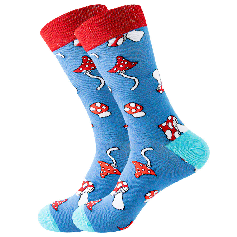 Animal Mid-calf Length Socks Geometric Men's Socks Tide