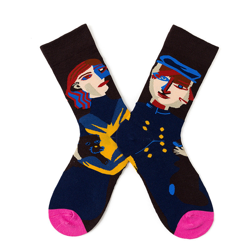 French Design Men And Women Skateboarding Mid-calf Socks