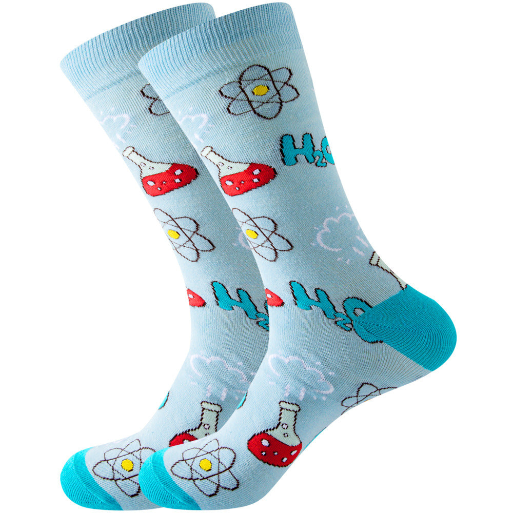 Animal Mid-calf Length Socks Geometric Men's Socks Tide