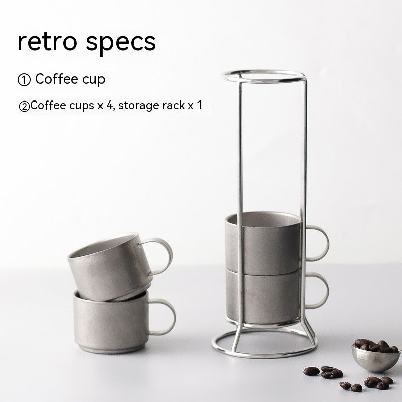 Outdoor Stainless Steel Double-deck Cup Heat Insulation Anti-scald Coffee Cup