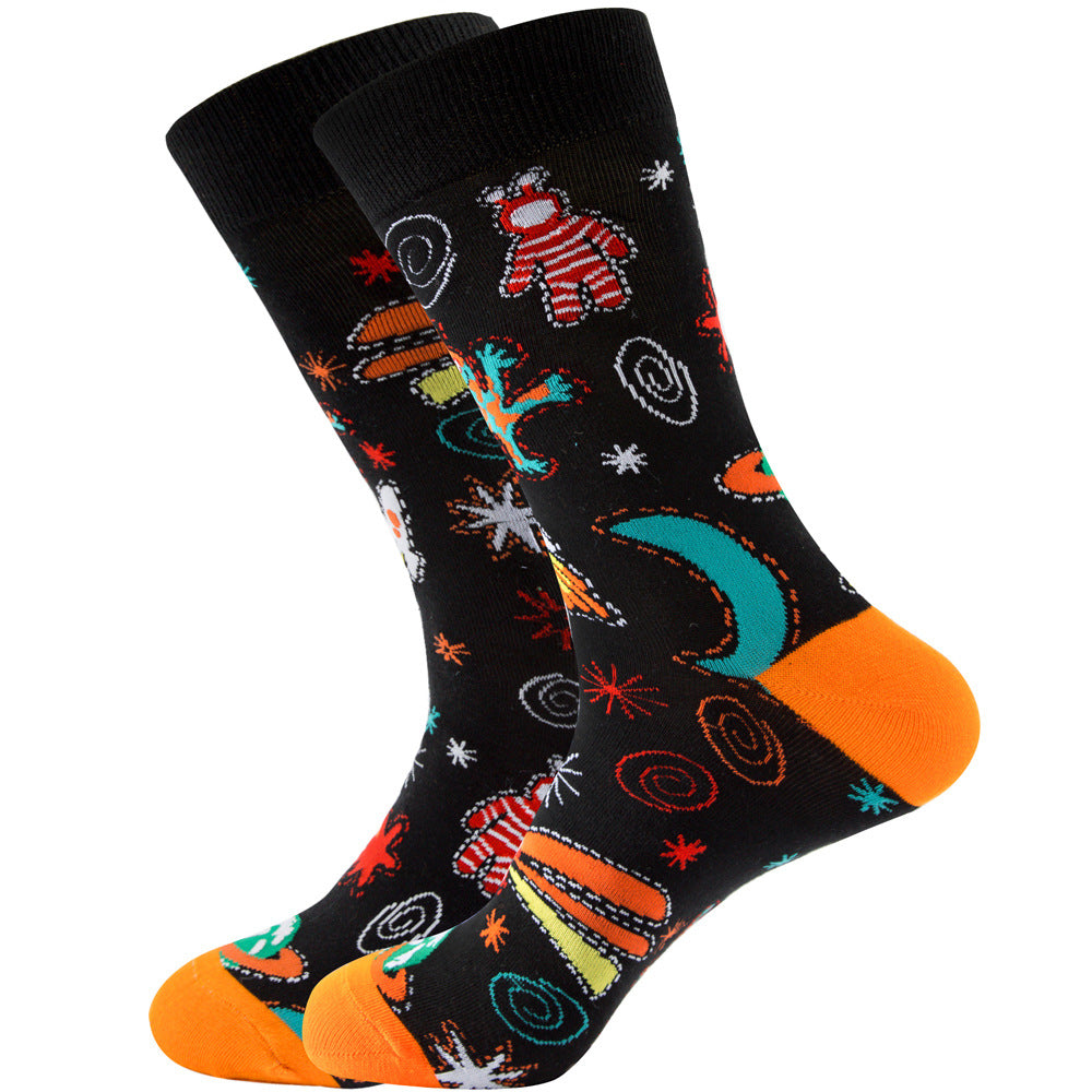 Animal Mid-calf Length Socks Geometric Men's Socks Tide