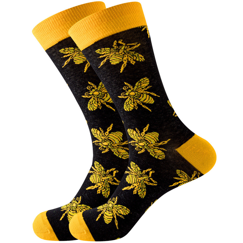 Animal Mid-calf Length Socks Geometric Men's Socks Tide