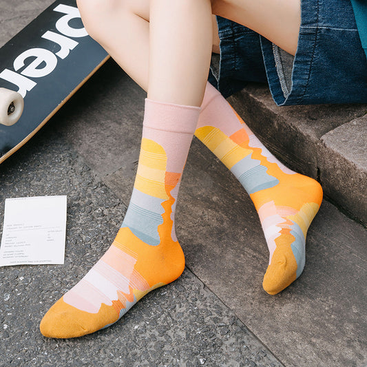 French Design Men And Women Skateboarding Mid-calf Socks