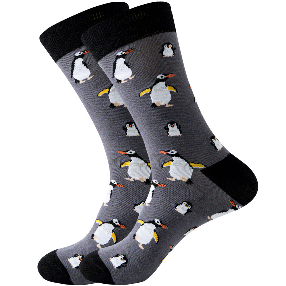 Animal Mid-calf Length Socks Geometric Men's Socks Tide