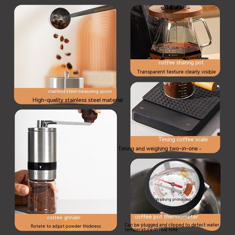 Pour-over Coffee Suit Gift Box Household American Coffee Maker Coffee Pot With Scale Combination