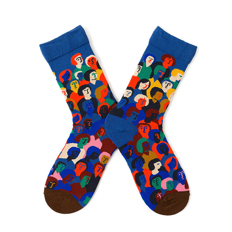 French Design Men And Women Skateboarding Mid-calf Socks