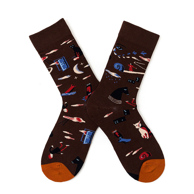 French Design Men And Women Skateboarding Mid-calf Socks