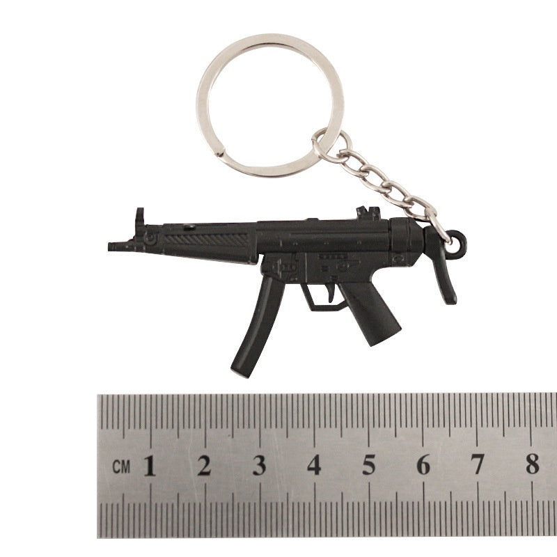 Peace Chicken Weapon Peripheral Mini Pendant MP5 All-metal Model Toy Gun Model Keychain Pendant 7cm